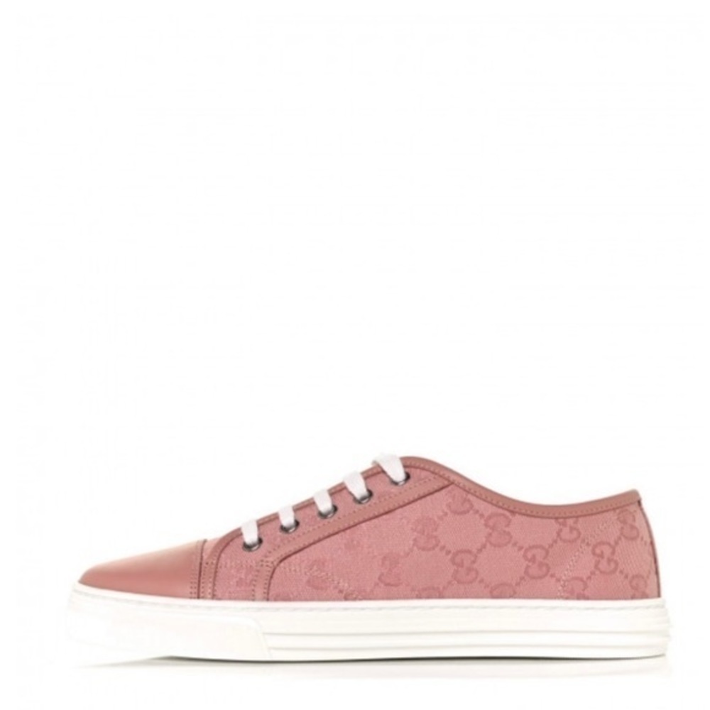 Gucci GG Monogram Calfskin Womens Pink Low Top Sneakers - Picture 3 of 9